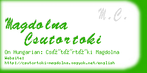 magdolna csutortoki business card